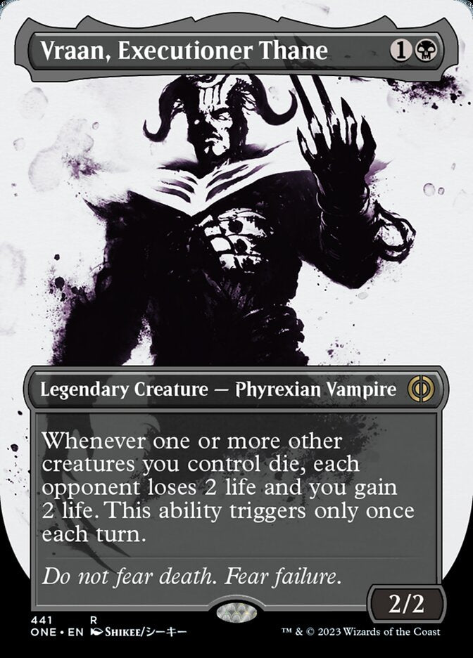 Vraan, Executioner Thane (Borderless Ichor Step-and-Compleat Foil) [Phyrexia: All Will Be One] | Empire Gaming NC