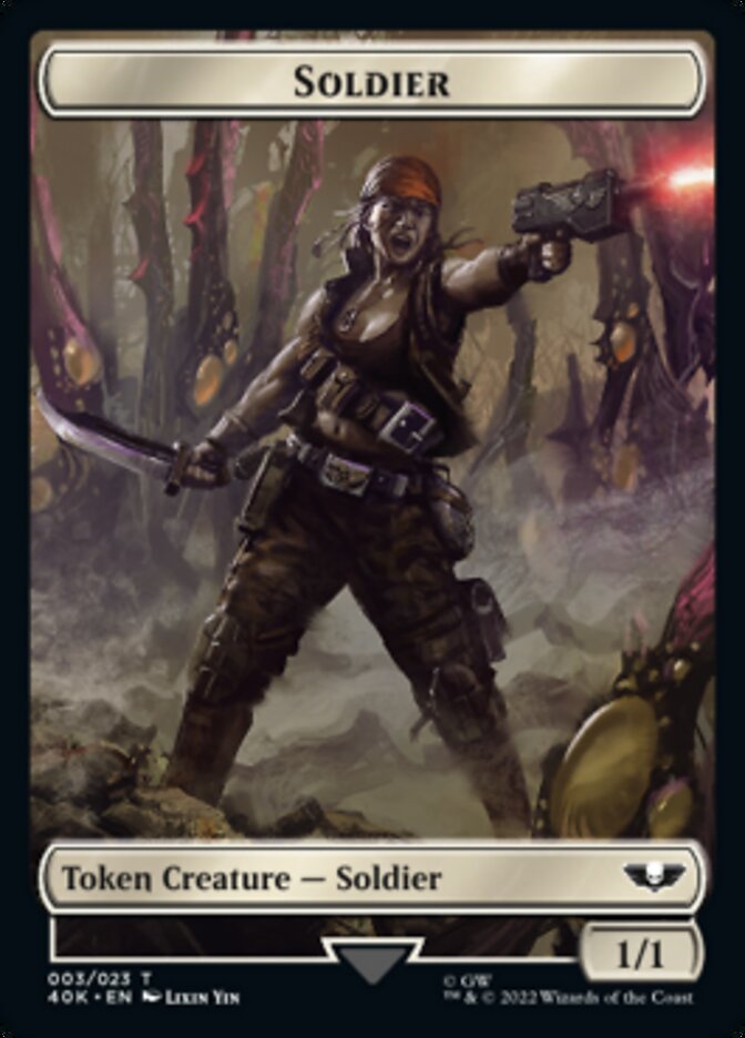 Soldier (003) // Sicarian Infiltrator Double-sided Token (Surge Foil) [Universes Beyond: Warhammer 40,000 Tokens] | Empire Gaming NC