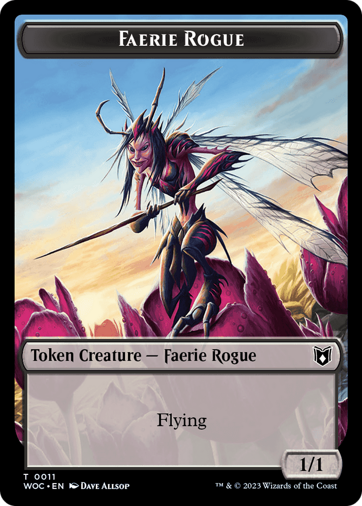 Faerie Rogue // Pirate (0011) Double-Sided Token [Wilds of Eldraine Commander Tokens] | Empire Gaming NC