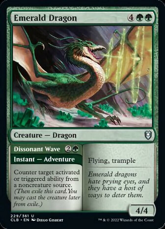 Emerald Dragon // Dissonant Wave [Commander Legends: Battle for Baldur's Gate] | Empire Gaming NC