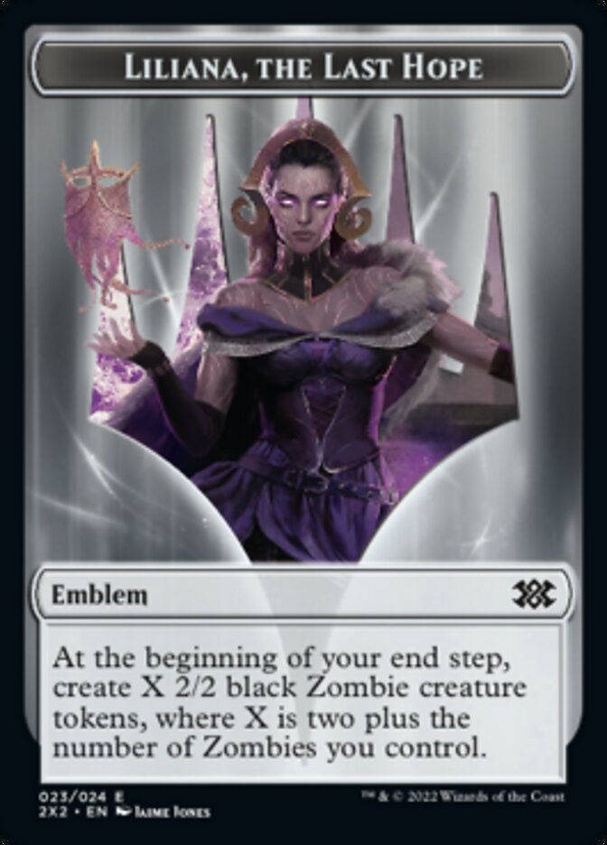 Liliana, the Last Hope Emblem // Spirit Double-sided Token [Double Masters 2022 Tokens] | Empire Gaming NC