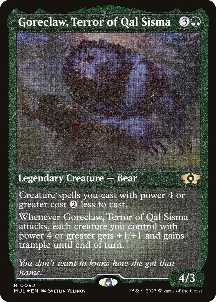 Goreclaw, Terror of Qal Sisma (Foil Etched) [Multiverse Legends] | Empire Gaming NC