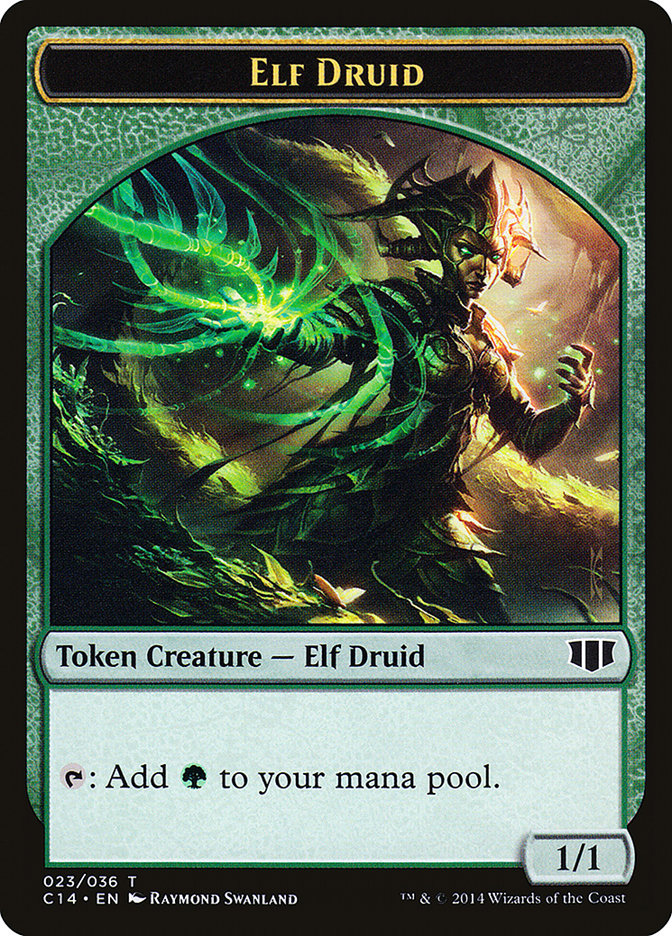 Elf Druid // Beast (020/036) Double-sided Token [Commander 2014 Tokens] | Empire Gaming NC