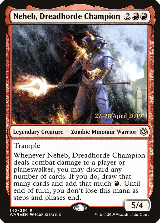 Neheb, Dreadhorde Champion  [War of the Spark Prerelease Promos] | Empire Gaming NC