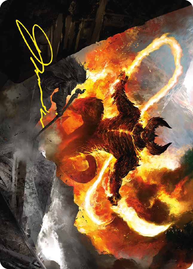 The Balrog, Flame of Udun Art Card (Gold-Stamped Signature) [The Lord of the Rings: Tales of Middle-earth Art Series] | Empire Gaming NC
