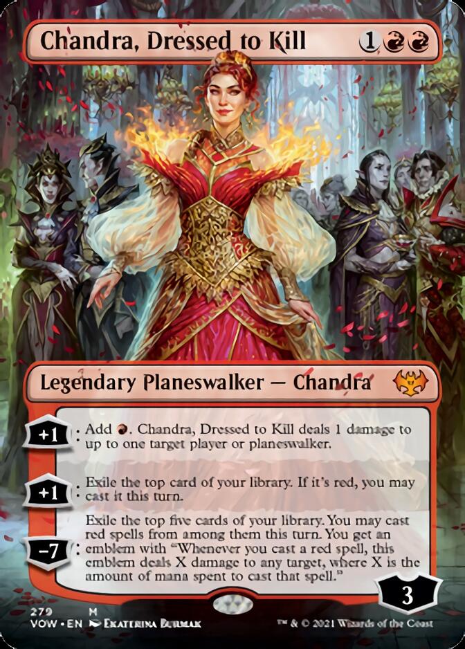 Chandra, Dressed to Kill (Borderless) [Innistrad: Crimson Vow] | Empire Gaming NC