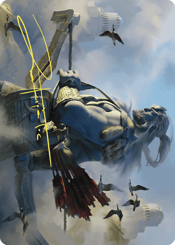Skybeast Tracker Art Card (Gold-Stamped Signature) [Wilds of Eldraine Art Series] | Empire Gaming NC