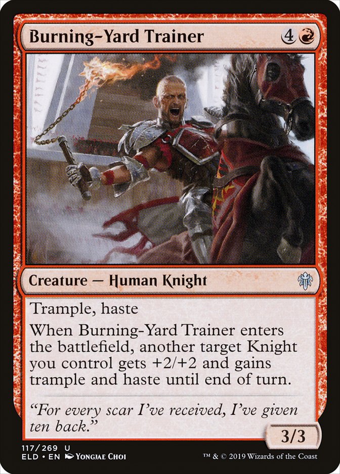 Burning-Yard Trainer [Throne of Eldraine] | Empire Gaming NC