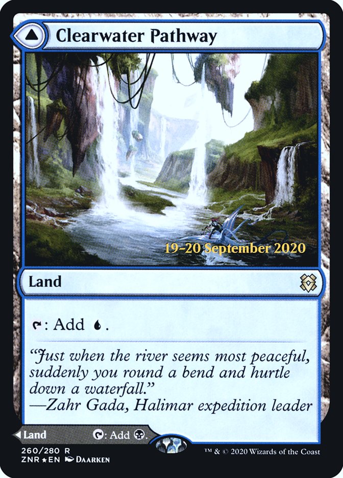 Clearwater Pathway // Murkwater Pathway  [Zendikar Rising Prerelease Promos] | Empire Gaming NC