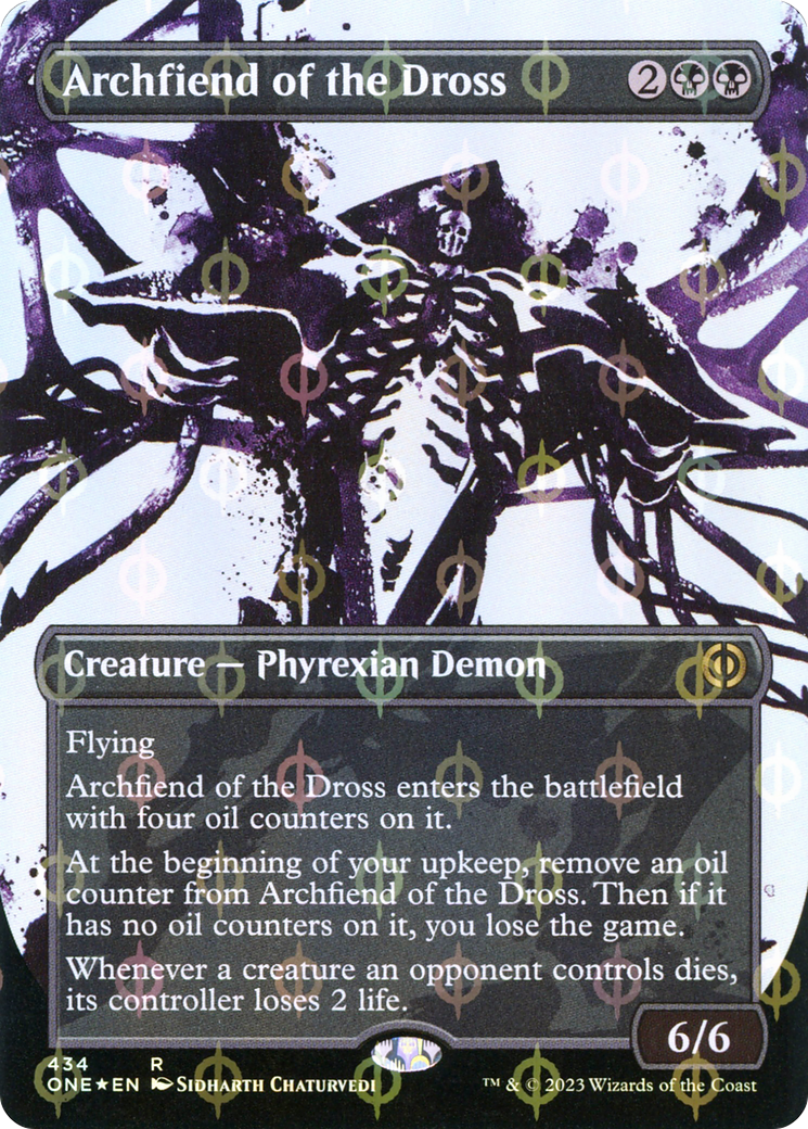 Archfiend of the Dross (Borderless Ichor Step-and-Compleat Foil) [Phyrexia: All Will Be One] | Empire Gaming NC