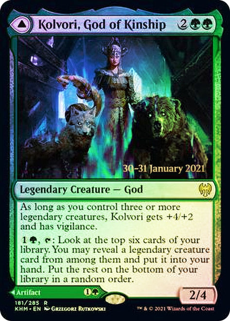 Kolvori, God of Kinship // The Ringhart Crest   [Kaldheim Prerelease Promos] | Empire Gaming NC