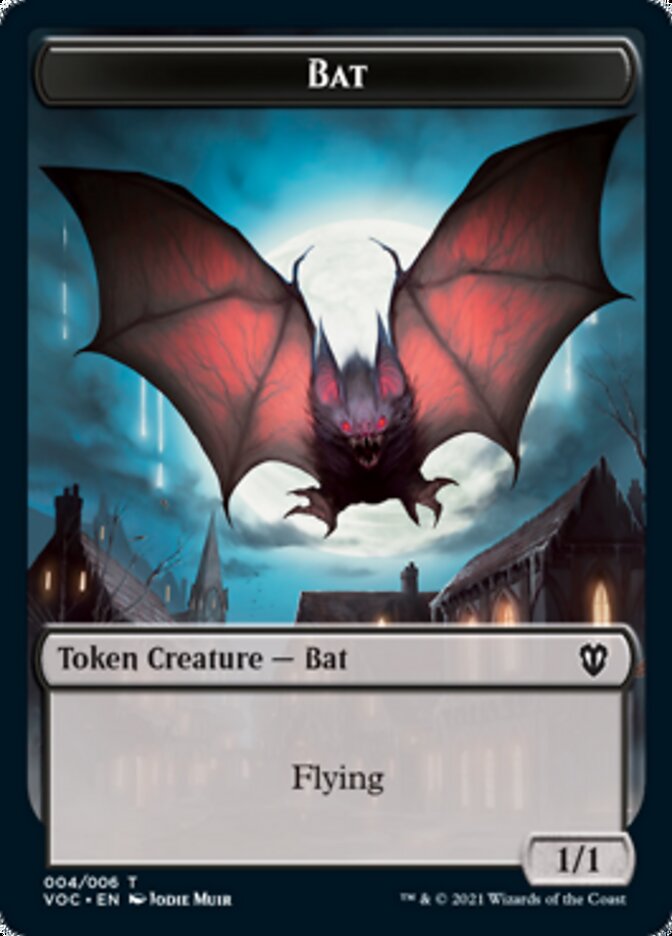 Blood // Bat Double-sided Token [Innistrad: Crimson Vow Commander Tokens] | Empire Gaming NC